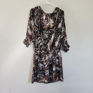 W118 by Walter Baker Womens Jessi Animal Print Mid Sleeves Dress size medium